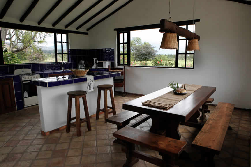 Cocina casa del río en Villa de Leyva