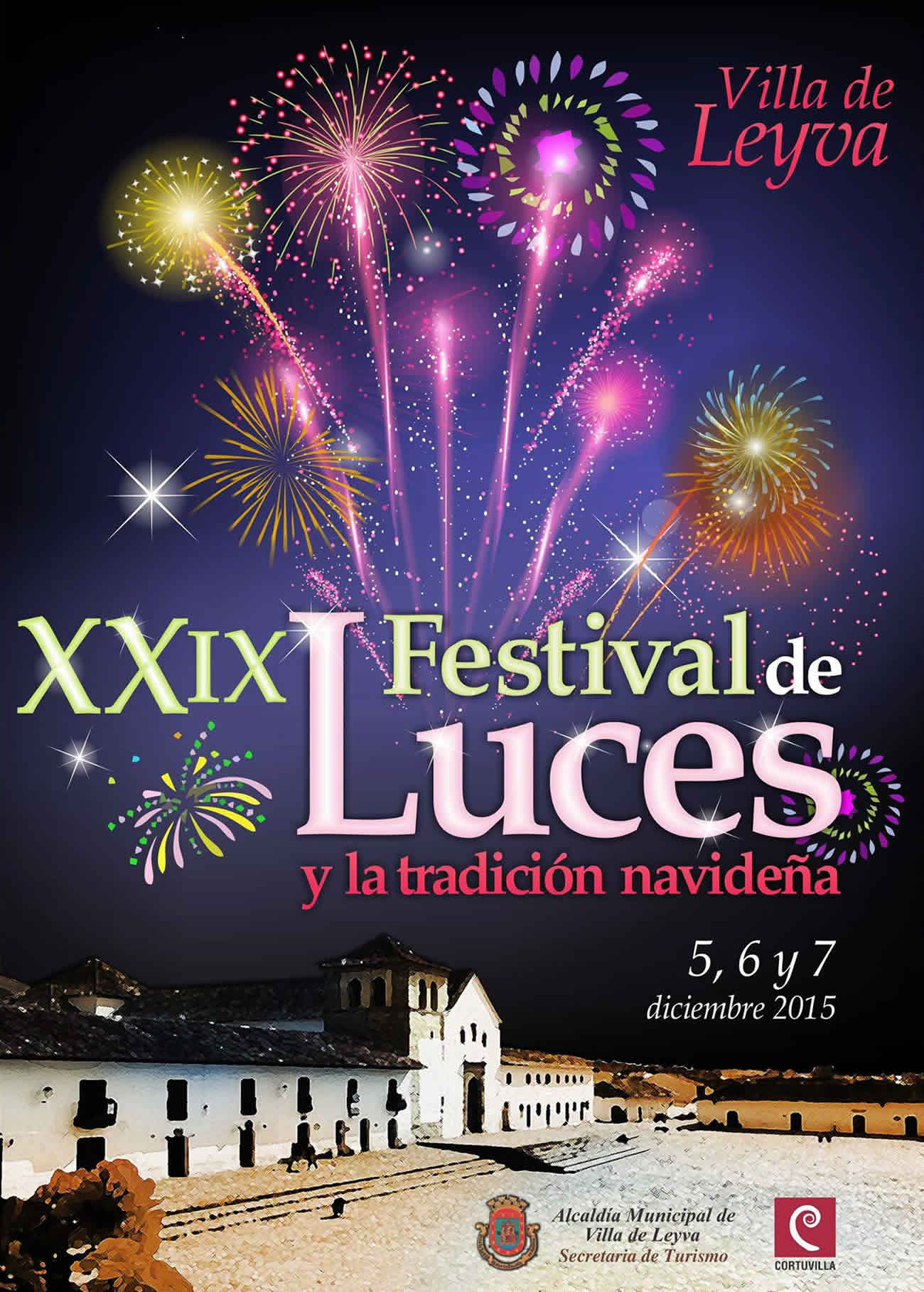 Afiche del festival de luces de Villa de Leyva