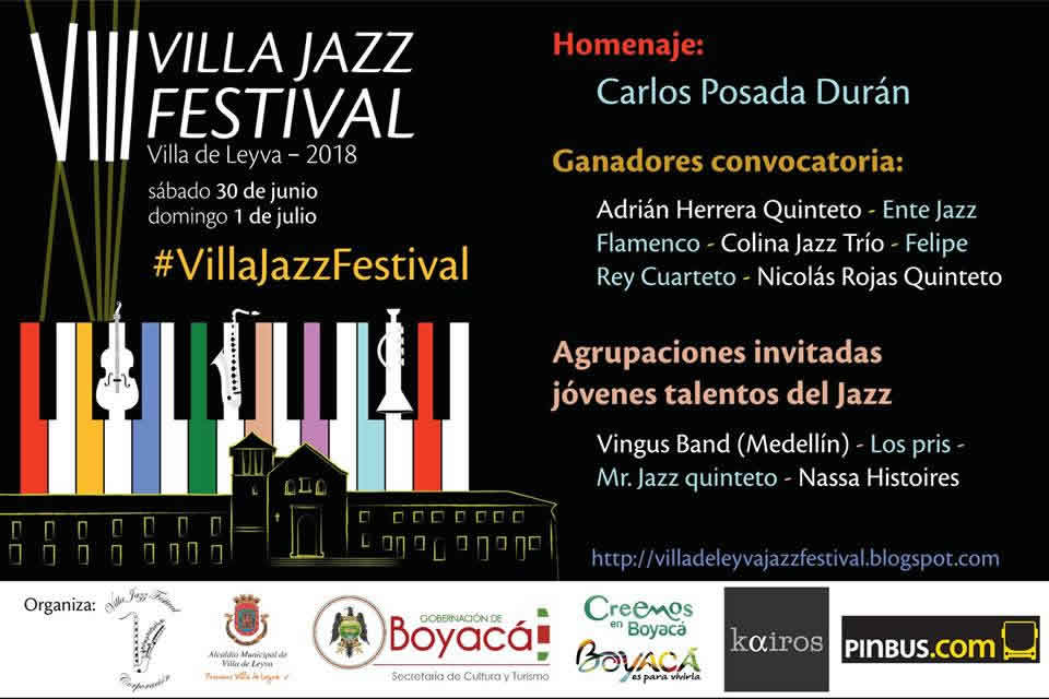 Afiche Festival de jazz de Villa de Leyva 2018